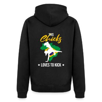 Capoeira Athletic pour la danse afro-brésilienne - Veste à capuche bio Premium Unisexe - noir - Dos - Nico (187cm)