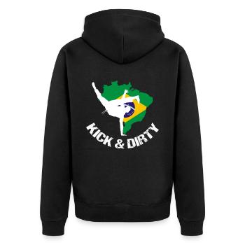 Ginga Capoeira for Brazilian Martial Arts - Unisex Premium Organic Zip Hoodie - black - Back - Nico (187cm)