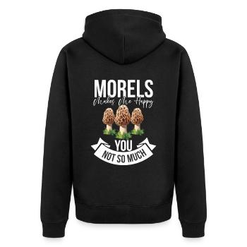 Pilzsammler und Pilz Freunde - Unisex Premium Bio Zip Hoodie - Schwarz - Hinten - Nico (187cm)