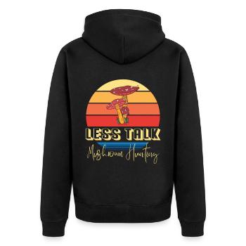 Mushroom pickers and mushroom friends - Unisex Premium Organic Zip Hoodie - black - Back - Nico (187cm)