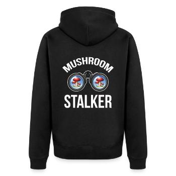 Mushroom pickers and mushroom friends - Unisex Premium Organic Zip Hoodie - black - Back - Nico (187cm)