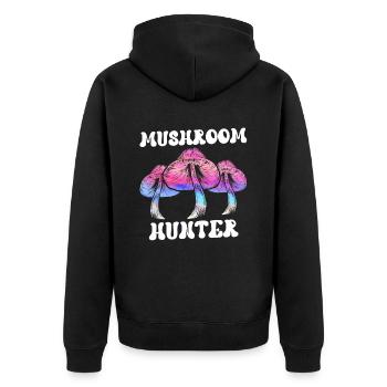 Mushroom pickers Mushroom pickers Mushroom pickers - Unisex Premium Organic Zip Hoodie - black - Back - Nico (187cm)
