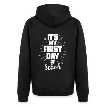 C’est mon premier jour d’école Retour à l’école - Veste à capuche bio Premium Unisexe - noir - Dos - Nico (187cm)
