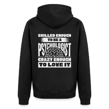 Psychologue, psychiatre, psychanalyste - Veste à capuche bio Premium Unisexe - noir - Dos - Nico (187cm)