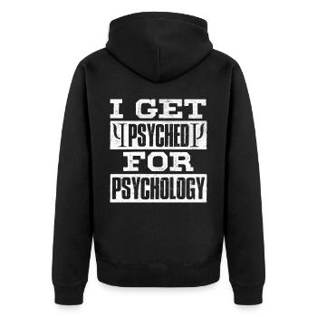 Psychologue, psychiatre, psychanalyste - Veste à capuche bio Premium Unisexe - noir - Dos - Nico (187cm)