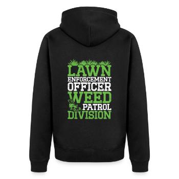 Mowing - Unisex Premium Organic Zip Hoodie - black - Back - Nico (187cm)