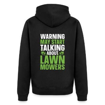 Mowing - Unisex Premium Organic Zip Hoodie - black - Back - Nico (187cm)
