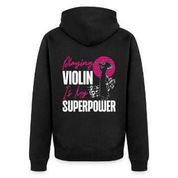 Violoniste violoniste jouant du violon est - Veste à capuche bio Premium Unisexe - noir - Dos - Nico (187cm)