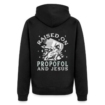 Médecine -Propofol Jesus Anesthesiology - Veste à capuche bio Premium Unisexe - noir - Dos - Nico (187cm)