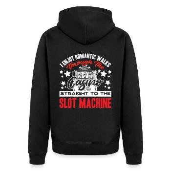 Machine à sous, Machines à sous, Jeux de hasard - Veste à capuche bio Premium Unisexe - noir - Dos - Nico (187cm)