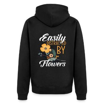 Florist Floristen Blumenliebhaber - Unisex Premium Bio Zip Hoodie - Schwarz - Hinten - Nico (187cm)