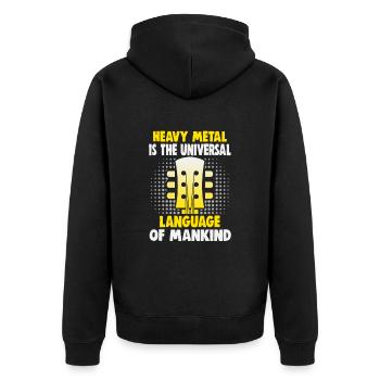 Heavy metal musicians in a band hard rock music - Unisex Premium Organic Zip Hoodie - black - Back - Nico (187cm)