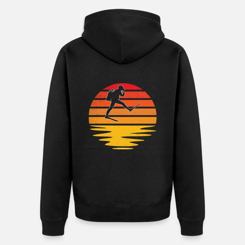 Plongée Rétro - Veste à capuche bio Premium Unisexe - noir