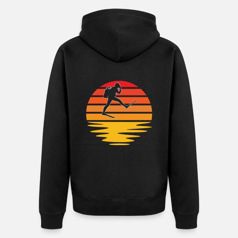 Plongée Rétro - Veste à capuche bio Premium Unisexe - noir