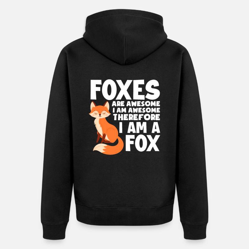 Ich Bin Ein Fuchs - Unisex Premium Bio Zip Hoodie - Schwarz