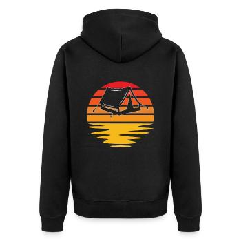 Camping Rétro - Veste à capuche bio Premium Unisexe - noir - Dos - Nico (187cm)