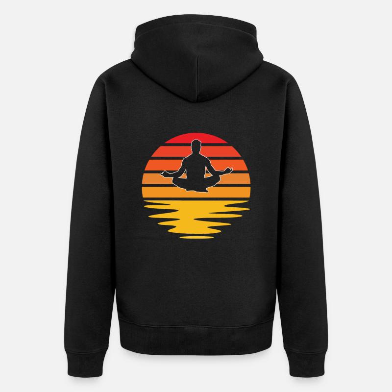 Méditation Rétro - Veste à capuche bio Premium Unisexe - noir
