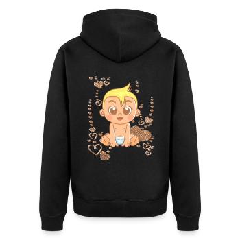 Doux bébé sous l’arc-en-ciel - Veste à capuche bio Premium Unisexe - noir - Dos - Nico (187cm)