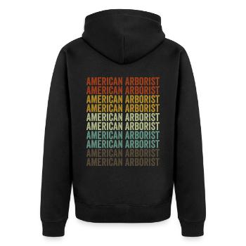 Amerikanischer Baumpfleger Baumpfleger Baumpfleger - Unisex Premium Bio Zip Hoodie - Schwarz - Hinten - Nico (187cm)