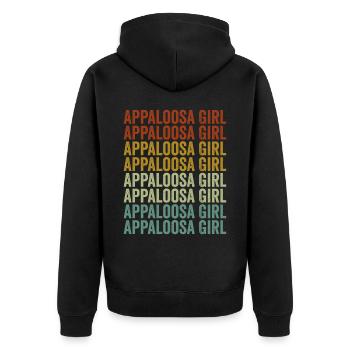 Appaloosa Filles Chevaux Amoureux Chevaux Filles - Veste à capuche bio Premium Unisexe - noir - Dos - Nico (187cm)