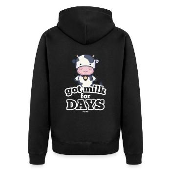 La vache a du lait pendant plusieurs jours - Veste à capuche bio Premium Unisexe - noir - Dos - Nico (187cm)