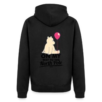 Ours blanc - Veste à capuche bio Premium Unisexe - noir - Dos - Nico (187cm)