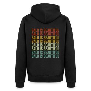 Kahl ist schön 4. Juli Kahl - Unisex Premium Bio Zip Hoodie - Schwarz - Hinten - Nico (187cm)