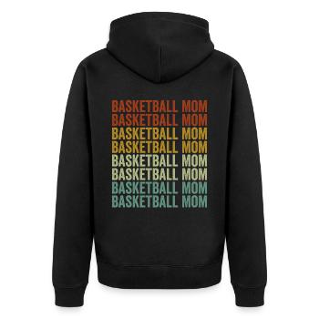 Basketball Mom Basket Ball Mom - Unisex Premium Bio Zip Hoodie - Schwarz - Hinten - Nico (187cm)