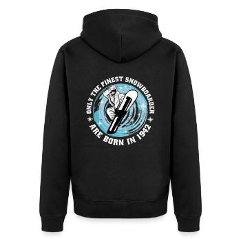 Snowboarder born 1942 birthday snowboarding - Unisex Premium Organic Zip Hoodie - black - Back - Nico (187cm)