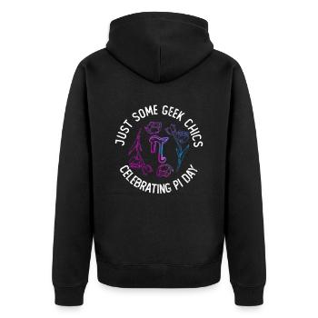 Just Some Geek Chics Celebrating Pi Day - Mathe Pi - Unisex Premium Bio Zip Hoodie - Schwarz - Hinten - Nico (187cm)