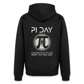 Funny Math Teacher for Pi Day Math Geek - Unisex Premium Organic Zip Hoodie - black - Back - Nico (187cm)