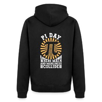 Funny Math Teacher for Pi Day Math Geek - Unisex Premium Organic Zip Hoodie - black - Back - Nico (187cm)