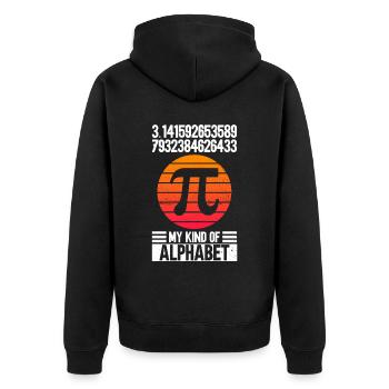 Funny Math Teacher for Pi Day Math Geek - Unisex Premium Organic Zip Hoodie - black - Back - Nico (187cm)