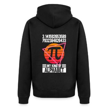 Funny Math Teacher for Pi Day Math Geek - Unisex Premium Organic Zip Hoodie - black - Back - Nico (187cm)