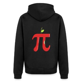 Apple Pi - Fun Math Teacher for Pi Day - Unisex Premium Organic Zip Hoodie - black - Back - Nico (187cm)