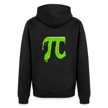 Green Slimy Pi - Funny math teacher for - Unisex Premium Organic Zip Hoodie - black - Back - Nico (187cm)