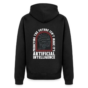Artificial Intelligence Predicting The Future - Unisex Premium Bio Zip Hoodie - Schwarz - Hinten - Nico (187cm)