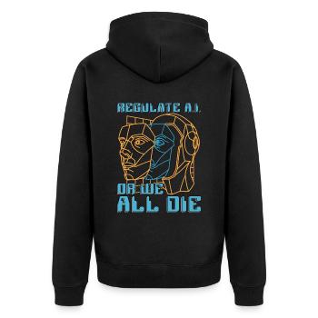 Artificial Intelligence Regulate A.I Or Programmer - Unisex Premium Organic Zip Hoodie - black - Back - Nico (187cm)