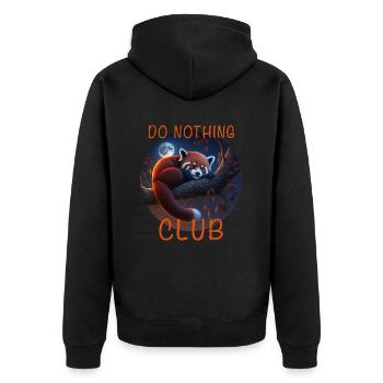 Roter Panda - Unisex Premium Bio Zip Hoodie - Schwarz - Hinten - Nico (187cm)