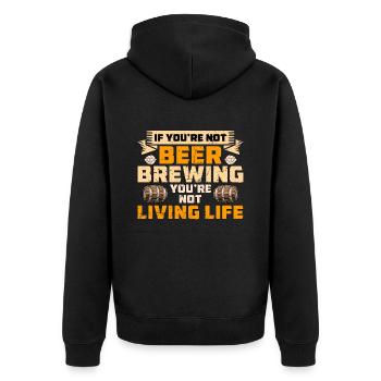 Beer Brewing If You're Not Home Brewer Beer Brewer - Unisex Premium Bio Zip Hoodie - Schwarz - Hinten - Nico (187cm)