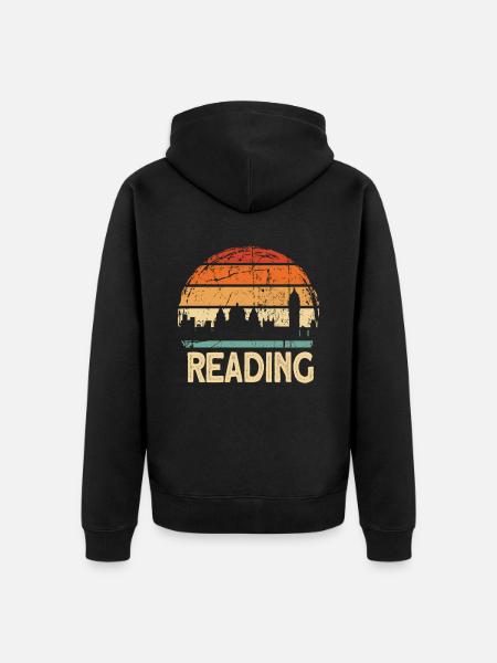 Reading - Unisex Premium Organic Zip Hoodie - black
