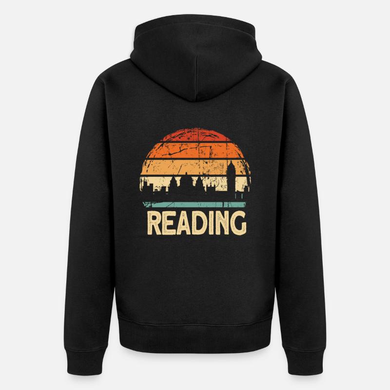 Reading - Unisex Premium Bio Zip Hoodie - Schwarz