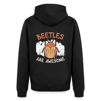 Beetles Are Awesome Insect Entomology Bug Hunter - Unisex Premium Organic Zip Hoodie - black - Back - Nico (187cm)