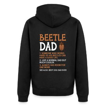 Entomologie des insectes Futur Entomologiste Papa Coléoptère - Veste à capuche bio Premium Unisexe - noir - Dos - Nico (187cm)
