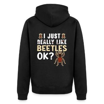 J’aime vraiment les coléoptères ok Entomologie des insectes - Veste à capuche bio Premium Unisexe - noir - Dos - Nico (187cm)