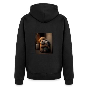 Loutre anniversaire Loutre Douce Loutre Câline - Veste à capuche bio Premium Unisexe - noir - Dos - Nico (187cm)