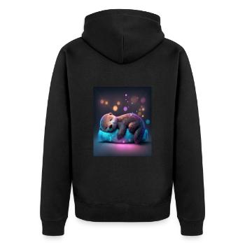 Otter Pet Owners Funny Sleepyhead Otter - Unisex Premium Organic Zip Hoodie - black - Back - Nico (187cm)