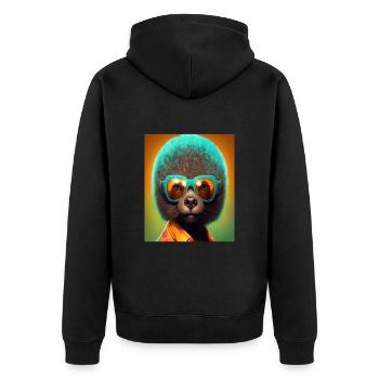 African Otter Pride Pop Art Black Afro Otter - Unisex Premium Organic Zip Hoodie - black - Back - Nico (187cm)