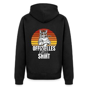 Katzen Katze Katzenshirt Katze Geschenkidee kitten - Unisex Premium Bio Zip Hoodie - Schwarz - Hinten - Nico (187cm)