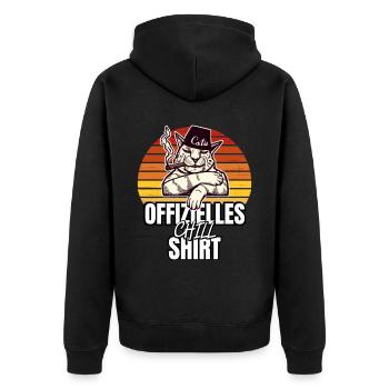 Katzen Katze Katzenshirt Katze Geschenkidee kitten - Unisex Premium Bio Zip Hoodie - Schwarz - Hinten - Nico (187cm)